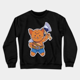 D&D Barbarian Class Kawaii Cat T-Shirt Crewneck Sweatshirt